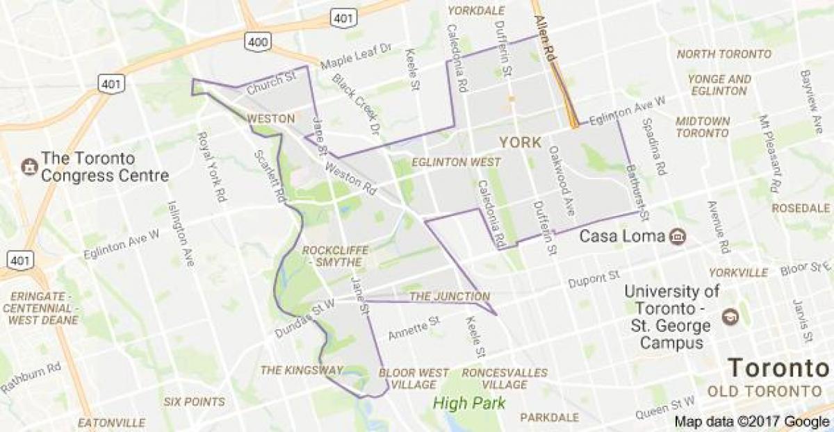 Kaart van York, Toronto, Canada