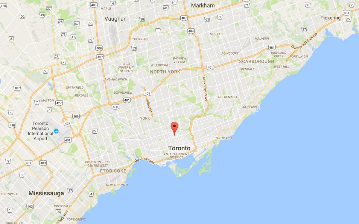 Kaart van Yorkville district van Toronto