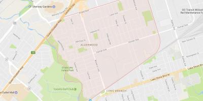 Kaart van Alderwood Parkview buurt van Toronto