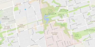 Kaart van Bathurst Manor buurt van Toronto