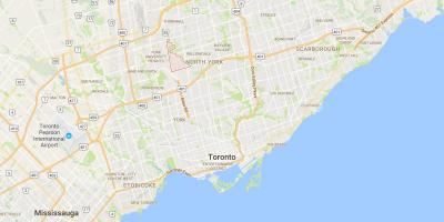Kaart van Bathurst Manor district van Toronto