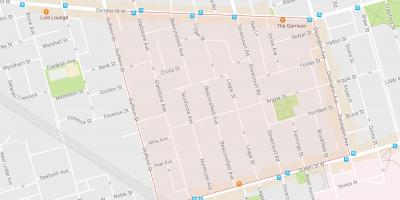 Kaart van Beaconsfield Dorp wijk van Toronto