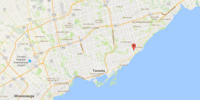 Kaart van Berken Cliff Hoogten district van Toronto