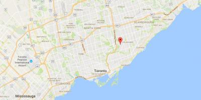 Kaart van wijk Bermondsey Toronto