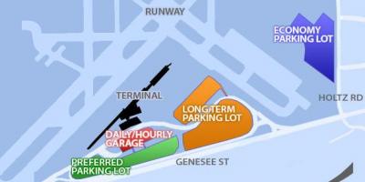 Kaart van Buffalo Niagara international airport parking