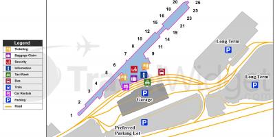 Kaart van Buffalo Niagara international airport