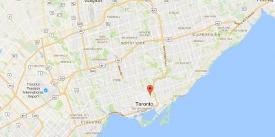 Kaart van Cabbagetown district van Toronto