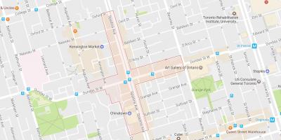 Kaart van Chinatown wijk van Toronto