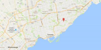Kaart van Clairlea district van Toronto