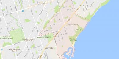 Kaart van Cliffcrest buurt van Toronto