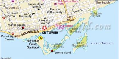 Kaart van de CN tower in Toronto
