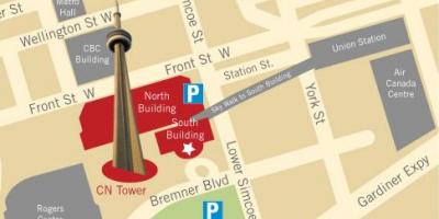 Kaart van de CN tower