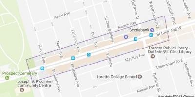 Kaart van de Corso Italia Toronto