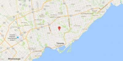 Kaart van Davisville Dorp district van Toronto