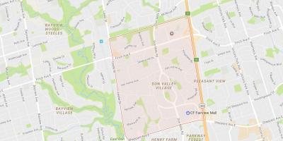 Kaart van Don Valley Village buurt van Toronto