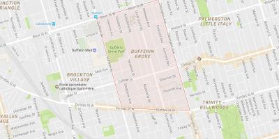 Kaart van Dufferin Grove buurt van Toronto