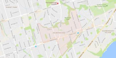 Kaart van Eglinton Oosten buurt van Toronto