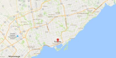 Kaart van Financiële District district van Toronto