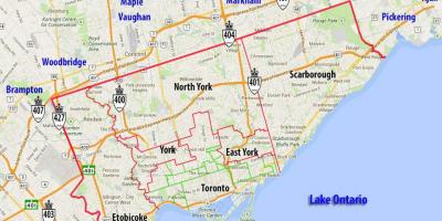 Kaart van gemeenten Toronto