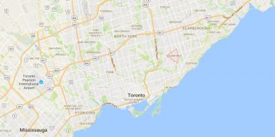 Kaart van Golden Mile-district van Toronto
