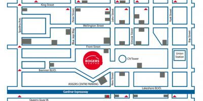 Kaart van het Rogers centre parkeren