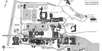 Kaart van het Sunnybrook Health sciences centre - SHSC