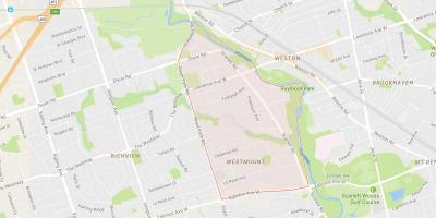 Kaart van de Humber Heights – Westmount buurt van Toronto