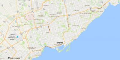 Kaart van de Humber Top district van Toronto