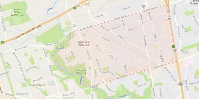 Kaart van de Humber Top wijk van Toronto