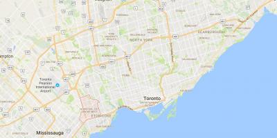 Kaart van Islington-Centrum West district in Toronto