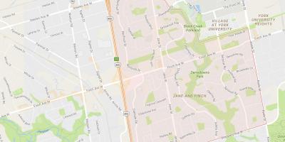 Kaart van Jane en Finch buurt van Toronto