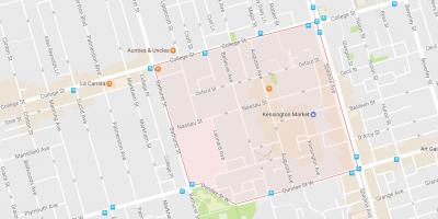 Kaart van Kensington Market buurt in Toronto