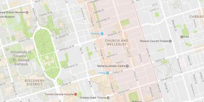 Kaart van Kerk en Wellesley buurt van Toronto