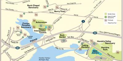 Kaart van Koninklijke botanische tuin Toronto