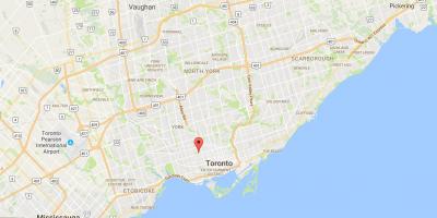 Kaart van Koreatown district van Toronto