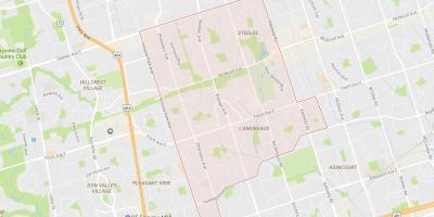 Kaart van L'Amoreaux buurt van Toronto