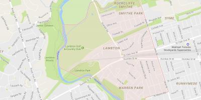 Kaart van Lambton buurt van Toronto