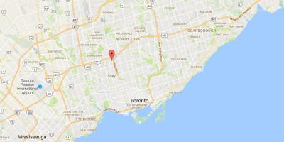 Kaart van Lawrence Heights district van Toronto