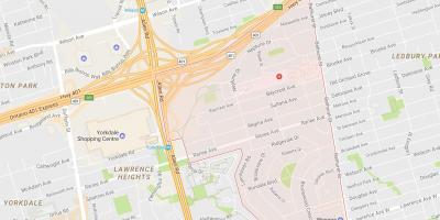 Kaart van Lawrence Manor buurt van Toronto