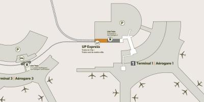 Kaart van de luchthaven Pearson treinstation