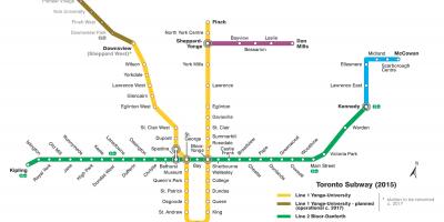 Kaart van de metro van Toronto