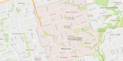 Kaart van de wijk Midtown Toronto