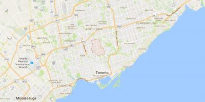 Kaart van Noord district van Toronto