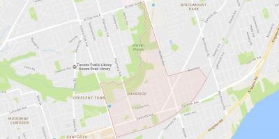 Kaart van Oakridge buurt van Toronto