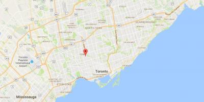 Kaart van Oakwood–Vaughan district van Toronto