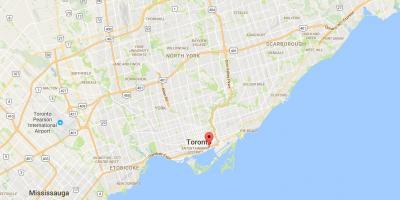 Kaart van Oost-Bayfront district van Toronto