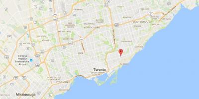 Kaart van Oost-district Toronto Danforth