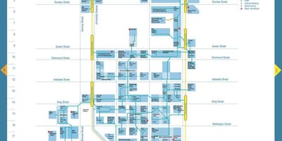 Kaart van het Pad Financiële District van Toronto