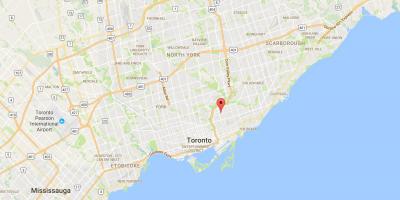 Kaart van Pape Dorp district van Toronto