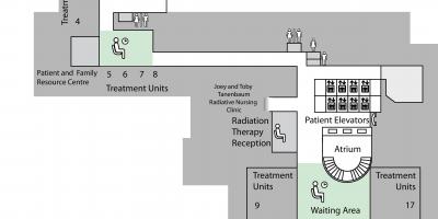 Kaart van Prinses Margaret Cancer Centre Toronto 2e verdieping lager (B2)